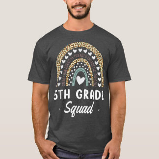 T-shirt Rainbow Leopard 5e année Retour à l'école Enseigna