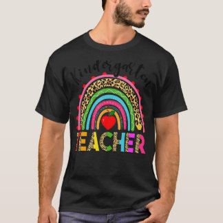 T-shirt Rainbow Leopard Kindergarten Team First Da