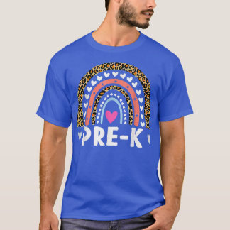 T-shirt Rainbow Leopard Prek Retour À L'École Étudiants