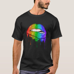 T-shirt Rainbow Lips Pride Gay Lesbian LGBT Cadeau