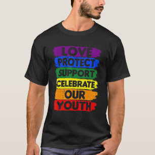T-shirt Rainbow Love Protéger Soutien Jeunesse LGBTQ