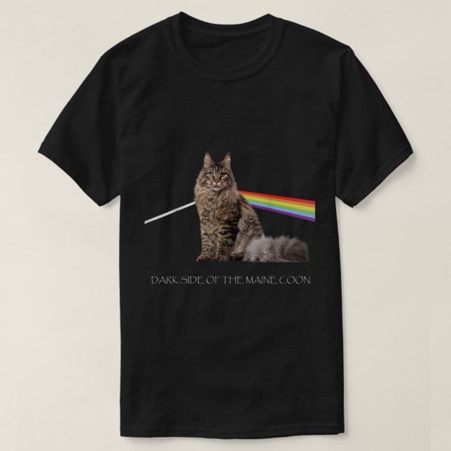 T-shirt Rainbow Maine Coon Prism Art (Design devant)