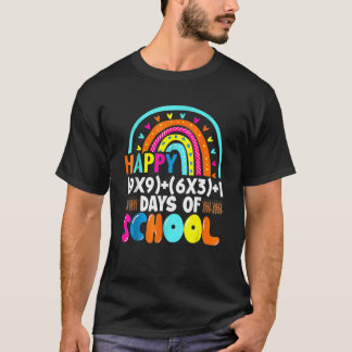 T-shirt Rainbow Math Formula Happy 100 Days School 100th D