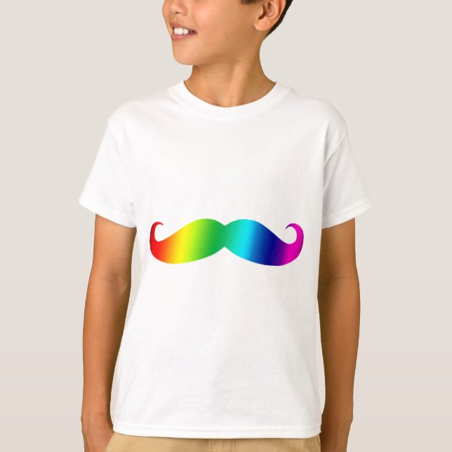 T-shirt Rainbow Mustache (Devant)