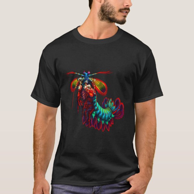 T-shirt Rainbow Peacock Tis Shrimp (Devant)