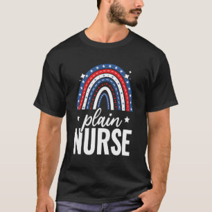 T-shirt Rainbow Plain Nurse 4 juillet Usa Drapeau Amérique