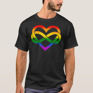 T-shirt Rainbow Polyamory Infinity Heart (Noir) Classic T
