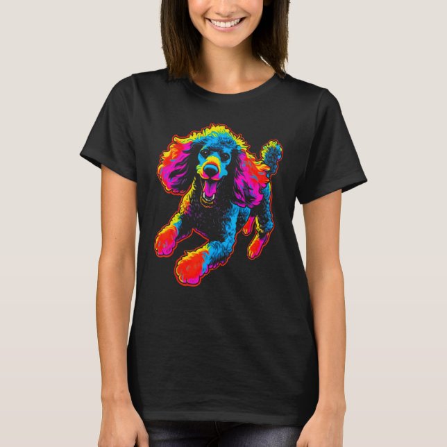 T-shirt Rainbow Pop Poodle Dog (Devant)