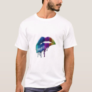 T-shirt Rainbow Pride Kiss Lips Graphisme
