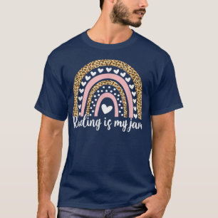 T-shirt Rainbow Reading Is My Jam Read Teacher Livres amus