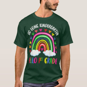 T-shirt Rainbow So Long Kindergarten Hello 1st Grade Kids