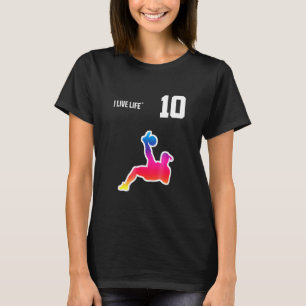 T-shirt Rainbow Soccer I Live Life Trendy Football Tee - s