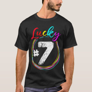 T-shirt Rainbow Sports Bonne Chance Numéro Chanceux 7 Numé
