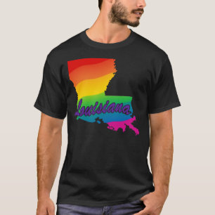 T-shirt Rainbow State Outline Louisiane