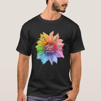T-shirt Rainbow Sunflower God dit que vous êtes CHRÉTIENS 