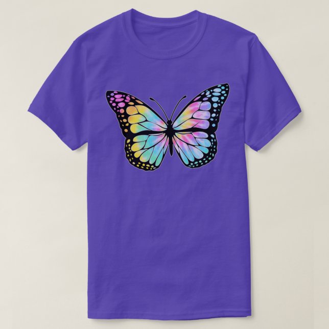 T-shirt Rainbow Tie Dye Butterfly (Design devant)