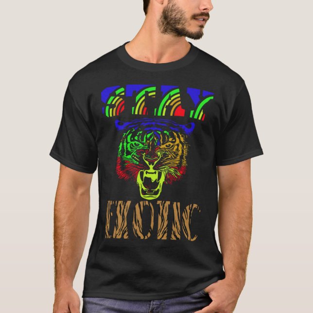 T-shirt Rainbow Tiger LGBTQ Gay Lesbian Bisexual Transgend (Devant)