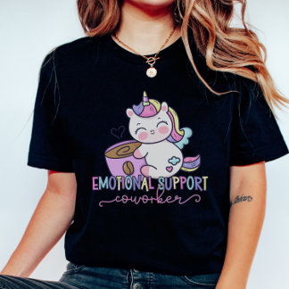 T-shirt Rainbow Unicorn de travail Bestie Emotion Support