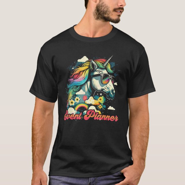 T-shirt Rainbow Unicorn Event Planner Event Planning (Devant)