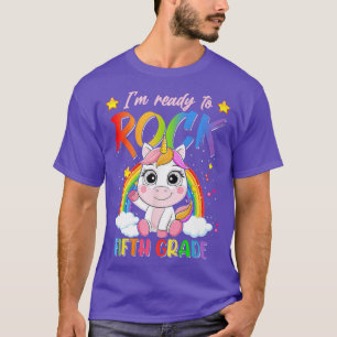T-shirt Rainbow Unicorn Retour À L'École Prêt À Rocher Cin