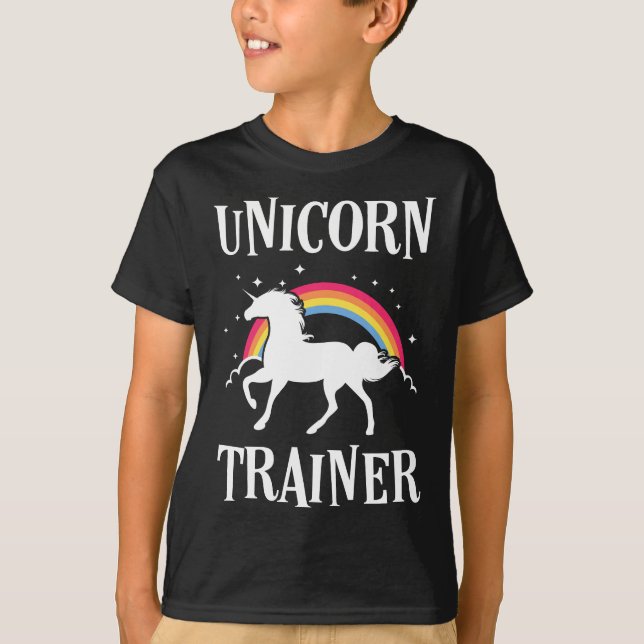T-shirt Rainbow Unicorn Trainer Easy Costume Halloween Fun (Devant)