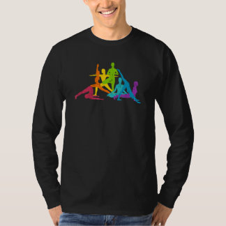 T-shirt Rainbow Yoga Poses Yogis Méditant Les Amateurs