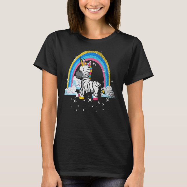 T-shirt Rainbow Zebracorn Afrique Imaginaire animal Zebra  (Devant)