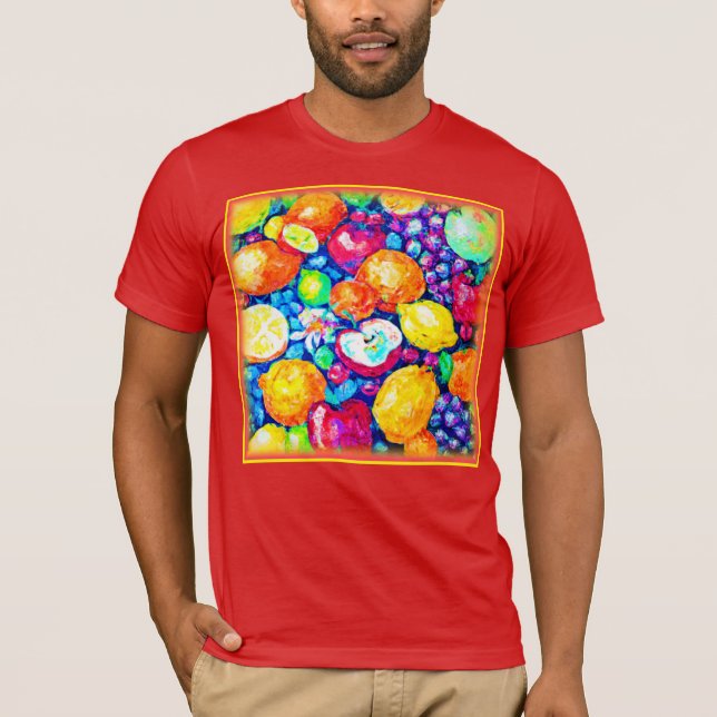 T-shirt Raisins, pomme et agrumes Peinture. Commandez dès  (Devant)