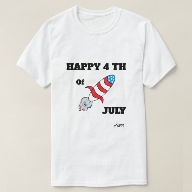 T-Shirt ; Rakete 4. Juli (Design vorne)