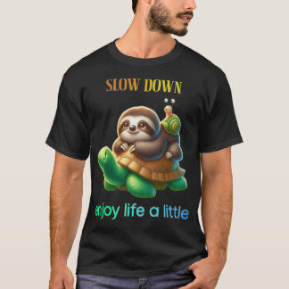 T-shirt Ralentir Profiter de la vie Tortue Paresseux Escar