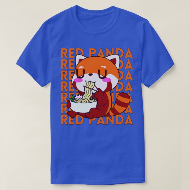 T-shirt Ramen à manger Panda rouge 2 (Design devant)