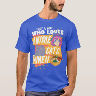 T-shirt Ramen Aime Juste Une Fille Qui Aime Les Chats Anim