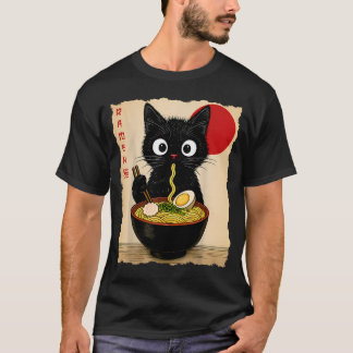 T-shirt Ramen Anime Chat Japonais Drôle de Chat s