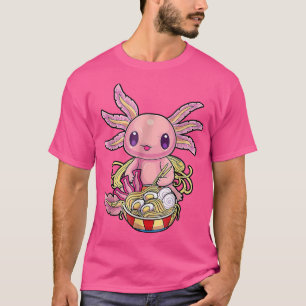 T-shirt Ramen Axolotl Kawaii Anime Japonaise Nourriture Fi