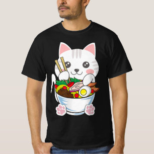 T-shirt Ramen Cat Anime Bowl Kawaii Neko Gir japonais