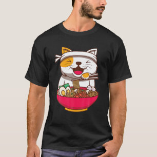 T-shirt Ramen Cat Anime Kawaii Japonais Ns Filles Et Garço