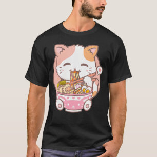 T-shirt Ramen Cat Kawaii Anime Cat Ramen Lover Kawaii Neko