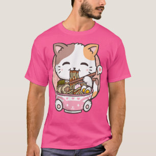 T-shirt Ramen Cat Kawaii Anime Cat Ramen Lover Kawaii Neko