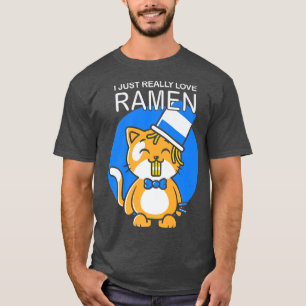 T-shirt Ramen Cat Kawaii Anime Japonais nourriture I Love