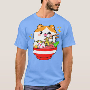 T-shirt Ramen Cat Kawaii Anime Manga Cute Neko Manger Japo