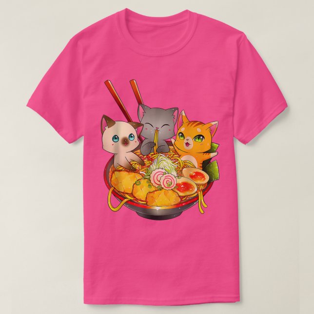 T-shirt Ramen Cat Kawaii Neko Anime Otaku Cats Japonais No (Design devant)
