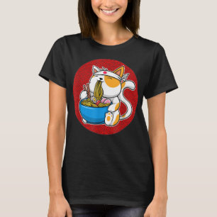 T-shirt Ramen Cat Neko Anime Amoureux des chats Kawaii Jap