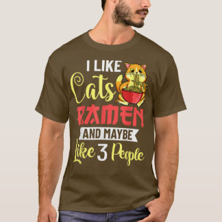 T-shirt Ramen Chat Bowl Poulet Soupe de nouilles Japonais1