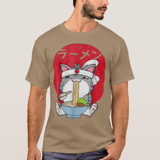 T-shirt Ramen Chats japonais Anime Kawaii Cadeau