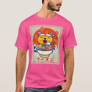 T-shirt Ramen Cute Chat Kawaii Anime Japonais Nourriture N