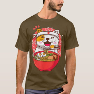 T-shirt Ramen de chat japonais Kawaii Anime 