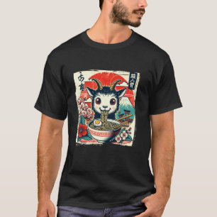 T-shirt Ramen de chèvre rétro drôle en détresse japonais