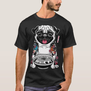 T-shirt Ramen de pug avec tatouage japonais