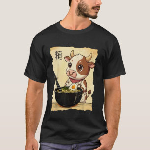 T-shirt Ramen de vache japonais Kawaii Anime Vache