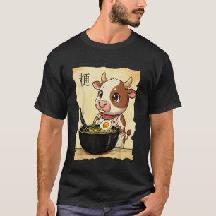 T-shirt Ramen de vache japonais Kawaii Anime Vache